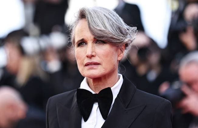 (250515) -- CANNES, May 15, 2025 -- U.S. actress Andie Macdowell arrives on the red carpet for the world premiere of the film Mission: Impossible - The Final Reckoning at the 78th edition of the Cannes Film Festival in Cannes, southern France, on May 14, 2025. ) FRANCE-CANNES-FILM FESTIVAL-MISSION: IMPOSSIBLE-WORLD PREMIERE GaoxJing 