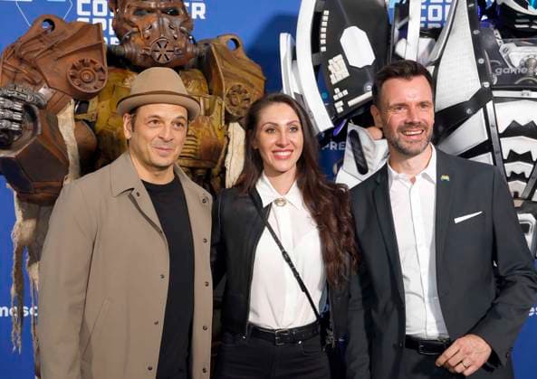 Kaya Yanar, Jasmin Gnu and Felix Falk at the German Computer Game Award 2025