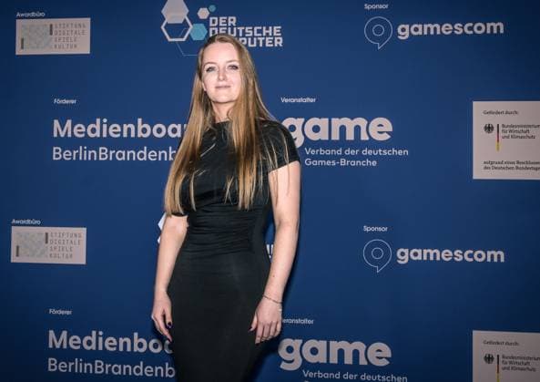 Entertainment, Presentation of the German Computer Game Award 2025 14 05 2025, xdanx, Entertainment, Presentation of the German Computer Game Award 2025 emspor, v l Carla Buschoff at the presentation of the German Computer Game Award 2025 at the Funkturm Berlin Berlin Palais am Funkturm Berlin Germany EN Copyright: xDanielxLakomskix
