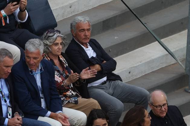Tennis, Prominente Zuschauer beim Turnier in Rom Tennis VIPs in the Tribune - ATP Master 1000 Quarterfinals, Men s Singles at the Foro Italico in Rome, Jannik Sinner (ITA) against Casper Ruud (NOR) Rome, Italy 05 15 2025: VIPs in the stands (Poalo Bonolis, Davide Bonolis, Calderone, Massimo Giletti, Ferzan Özpetek, Noemi) to watch the Men s Singles Quarter-final match between Jannik Sinner (ITA) and Casper Ruud (NOR) during the Internazionali BNL d Italia 2025 ATP Masters Men s 1000 circuit in Rome at the Foro Italico. Rome italy Italy  Copyright: xIPA ABACAx