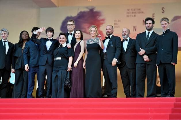 Cannes - Dossier 137 (Case 137) Red Carpet Stanislas Merhar, Guslagie Malanda, Mathilde Riu, Côme Peronnet, Solàn Machado-Graner, Sandra Colombo, Dominik Moll, Mathilde Roehrich, Léa Drucker, Valentin Campagne, Theo Costa - Marini, Jonathan Turnbull and Gilles Marchand attends the Dossier 137 (Case 137) red carpet during day 3 of the 78th annual Cannes Film Festival at Palais des Festivals on May 15, 2025 in Cannes, France. Photo by Franck Castel ABACAPRESS.COM Cannes France Copyright: xCastelxFranck ABACAx