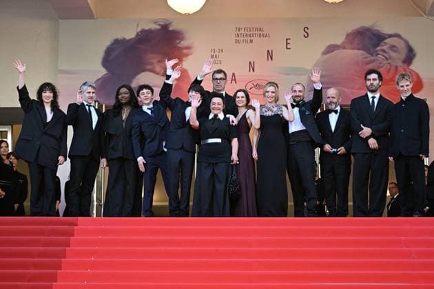 Cannes Dossier 137 Premiere AM Stanislas Merhar, Guslagie Malanda, Solàn Machado-Graner, Sandra Colombo, Dominik Moll, Mathilde Roehrich, Lea Drucker, Jonathan Turnbull, Gilles Marchand, Theo Costa-Marini and Valentin Campagne attending the Dossier 137 (Case 137) red carpet in Cannes, France on May 15, 2025 as part of the 78th Cannes Film Festival. Photo by Aurore Marechal ABACAPRESS.COM Cannes France  Copyright: xMarechalxAurore ABACAx