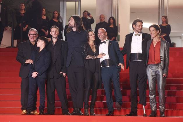 Cannes Sirat Screening JD Sergi Lopez, Bruno Núnez, a guest, Óliver Laxe, Jade Oukid, Richard Bellamy, Tonin Janvier and Stefania Gadda attend the red carpet for Sirat as part of the 78th Cannes Film Festival in Cannes, France on May 15, 2025. Jerome Domine ABACAPRESS.COM Cannes France  Copyright: xDominexJerome ABACAx
