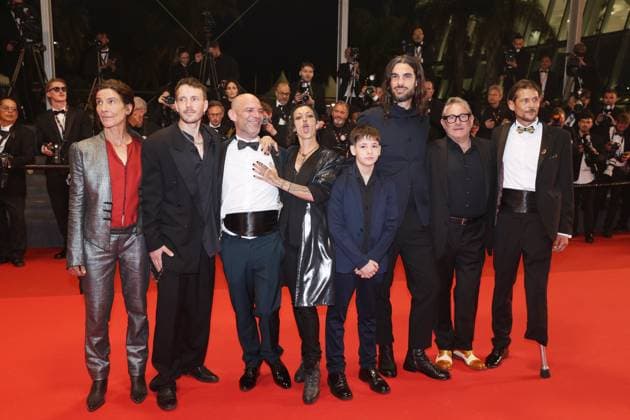 Cannes Sirat Screening JD Sergi Lopez, Bruno Núnez, a guest, Óliver Laxe, Jade Oukid, Richard Bellamy, Tonin Janvier and Stefania Gadda attend the red carpet for Sirat as part of the 78th Cannes Film Festival in Cannes, France on May 15, 2025. Jerome Domine ABACAPRESS.COM Cannes France  Copyright: xDominexJerome ABACAx