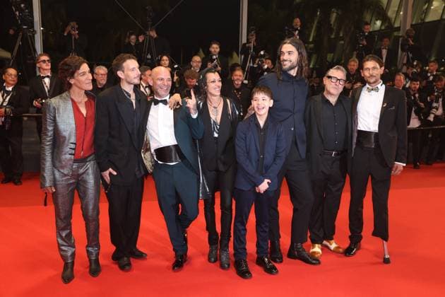 Cannes Sirat Screening JD Sergi Lopez, Bruno Núnez, a guest, Óliver Laxe, Jade Oukid, Richard Bellamy, Tonin Janvier and Stefania Gadda attend the red carpet for Sirat as part of the 78th Cannes Film Festival in Cannes, France on May 15, 2025. Jerome Domine ABACAPRESS.COM Cannes France  Copyright: xDominexJerome ABACAx