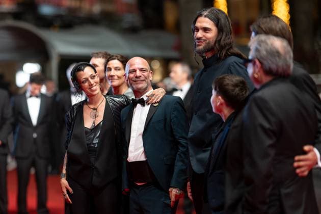78eme Festival International du Film de Cannes Montée des marches du film Sirat Festival de Cannes 2025 Red carpet Sirat 444325 2025 05 15 Cannes France Oukid, Jade Bellamy, Richard Laxe, Olivier  Copyright: xEstellexCarlierx xStarfacex STAR_444325_007