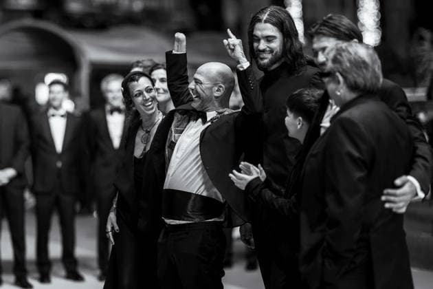78eme Festival International du Film de Cannes Montée des marches du film Sirat Festival de Cannes 2025 Red carpet Sirat 444325 2025 05 15 Cannes France Oukid, Jade Bellamy, Richard Laxe, Olivier  Copyright: xEstellexCarlierx xStarfacex STAR_444325_008