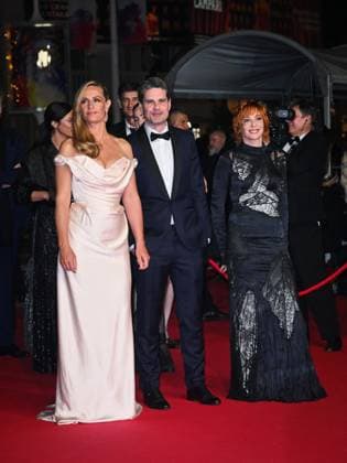 Cannes, 78th Cannes Film Festival 2025 - night 3 - red carpet of the film Dalloway Cannes, 78th Cannes Film Festival 2025 - evening 3 - red carpet of the film Dalloway In the photo: Cécile de France, Yann Gozlan and Mylène Farmer cannes France  Copyright: xIPA ABACAx
