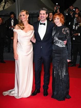 Cannes, 78th Cannes Film Festival 2025 - night 3 - red carpet of the film Dalloway Cannes, 78th Cannes Film Festival 2025 - evening 3 - red carpet of the film Dalloway In the photo: Cécile de France, Yann Gozlan and Mylène Farmer cannes France  Copyright: xIPA ABACAx