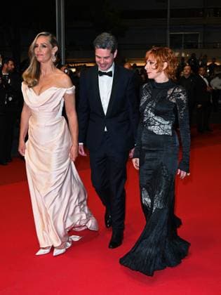 Cannes, 78th Cannes Film Festival 2025 - night 3 - red carpet of the film Dalloway Cannes, 78th Cannes Film Festival 2025 - evening 3 - red carpet of the film Dalloway In the photo: Cécile de France, Yann Gozlan and Mylène Farmer cannes France  Copyright: xIPA ABACAx