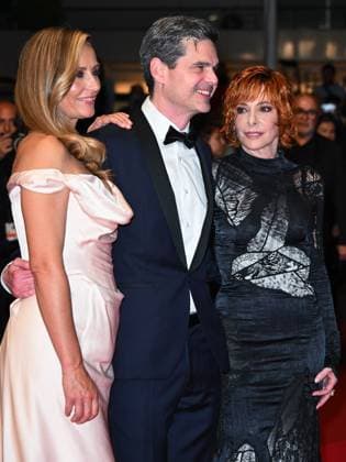 Cannes, 78th Cannes Film Festival 2025 - night 3 - red carpet of the film Dalloway Cannes, 78th Cannes Film Festival 2025 - evening 3 - red carpet of the film Dalloway In the photo: Cécile de France, Yann Gozlan and Mylène Farmer cannes France  Copyright: xIPA ABACAx