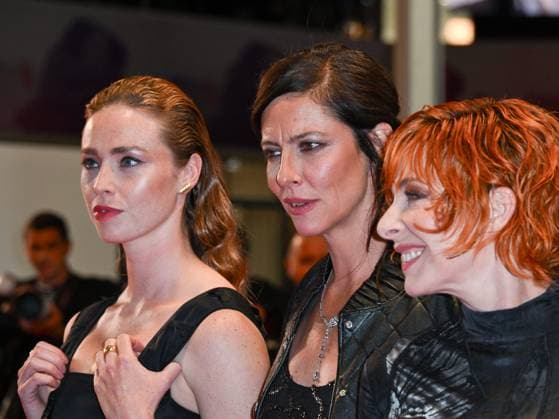 Cannes, 78th Cannes Film Festival 2025 - night 3 - red carpet of the film Dalloway Cannes, 78th Cannes Film Festival 2025 - evening 3 - red carpet of the film Dalloway In the photo: Freya Mavor, Anna Mouglalis, Mylène Farmer cannes France  Copyright: xIPA ABACAx