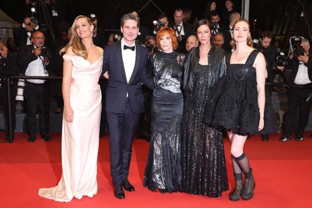 Cannes Dalloway Screening JD Cecile de France, Yann Gozlan, Mylene Farmer, Anna Mouglalis and Freya Mavor attend the midnight screening of Dalloway as part of the 78th Cannes Film Festival in Cannes, France on May 15, 2025. Jerome Domine ABACAPRESS.COM Cannes France  Copyright: xDominexJerome ABACAx