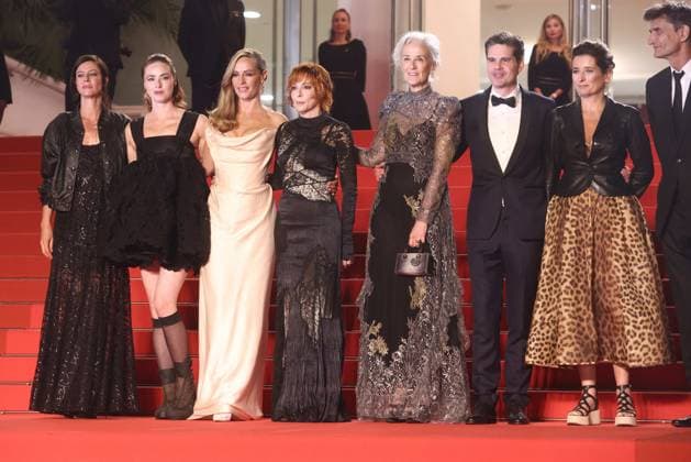 Cannes Dalloway Screening JD Anna Mouglalis, Freya Mavor, Cecile de France, Yann Gozlan, Mylene Farmer, Tatiana de Rosnay, Sidonie Dumas attend the midnight screening of Dalloway as part of the 78th Cannes Film Festival in Cannes, France on May 15, 2025. Jerome Domine ABACAPRESS.COM Cannes France  Copyright: xDominexJerome ABACAx