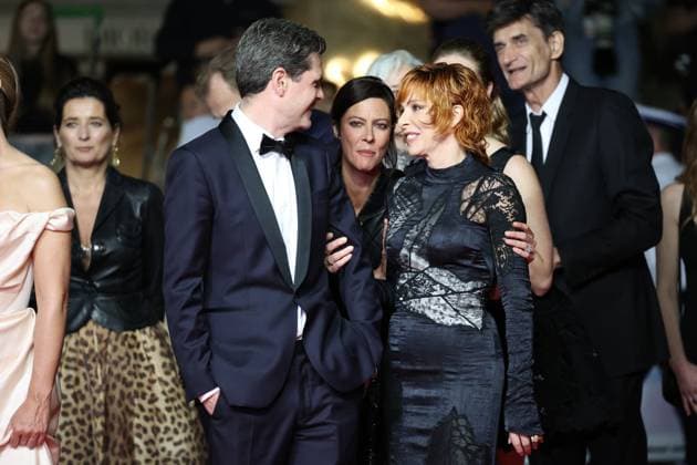Cannes 2025 Premiere du film Dalloway Yann Gozlan , Anna Mouglalis and Mylene Farmer Premiere of the movie Dalloway on the red carpet of the Cannes Film Festival on May 15th 2025.  Copyright: x Chassery+Courdjix