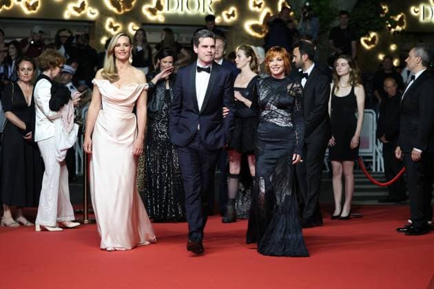 Cannes 2025 Premiere du film Dalloway CÃ cile de France , Yann Gozlan and Mylene Farmer Premiere of the movie Dalloway on the red carpet of the Cannes Film Festival on May 15th 2025.  Copyright: x Chassery+Courdjix