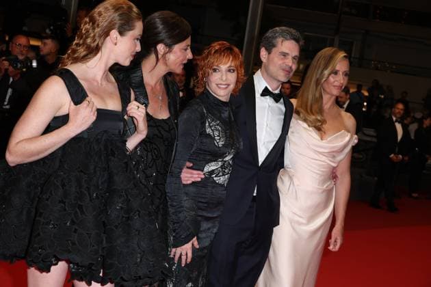 Cannes 2025 Premiere du film Dalloway Freya Mavor , Anna Mouglalis , Mylene Farmer , Yann Gozlan and CÃ cile de France Premiere of the movie Dalloway on the red carpet of the Cannes Film Festival on May 15th 2025.  Copyright: x Chassery+Courdjix