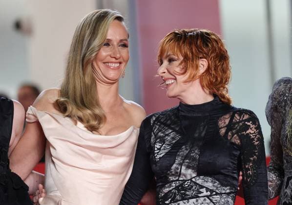 Cannes 2025 Premiere du film Dalloway Mylene Farmer and CÃ cile de France Premiere of the movie Dalloway on the red carpet of the Cannes Film Festival on May 15th 2025.  Copyright: x Chassery+Courdjix
