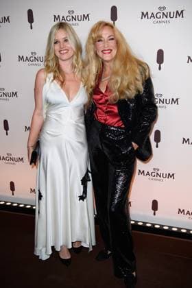 Cannes Magnum Party NG Georgia May Jagger and Jerry Hall attending the Magnum Party Photocall at Magnum Beach in Cannes, France on May 15 2025 as part of the 78th Cannes Film Festival. Photo by Nicolas Genin ABACAPRESS.COM Cannes France  Copyright: xGeninxNicolas ABACAx