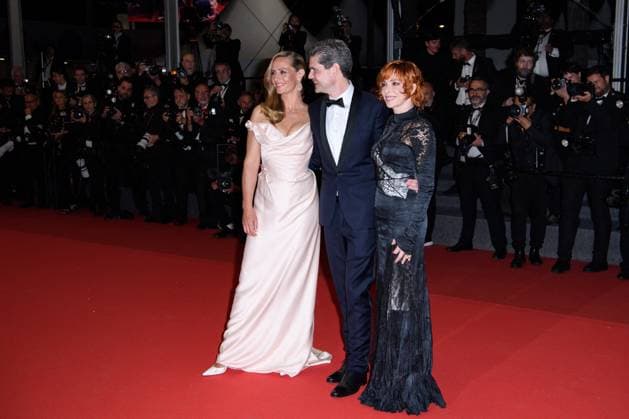 Cannes Dalloway Red Carpet NG Cecile de France, Yann Gozlan and Mylene Farmer attending the ‘Dalloway’ Screening and Red Carpet at Palais Des Festivals in Cannes, France on May 15 2025 as part of the 78th Cannes Film Festival. Photo by Nicolas Genin ABACAPRESS.COM Cannes France  Copyright: xGeninxNicolas ABACAx