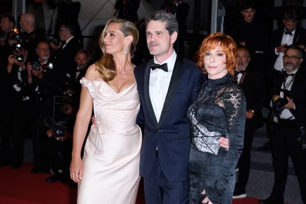 Cannes Dalloway Red Carpet NG Cecile de France, Yann Gozlan and Mylene Farmer attending the ‘Dalloway’ Screening and Red Carpet at Palais Des Festivals in Cannes, France on May 15 2025 as part of the 78th Cannes Film Festival. Photo by Nicolas Genin ABACAPRESS.COM Cannes France  Copyright: xGeninxNicolas ABACAx