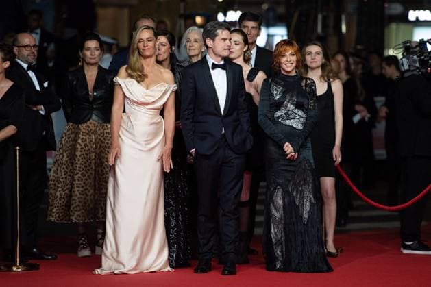 Cannes Dalloway Premiere AM Cecile de France, Yann Gozlan and Mylene Farmer attending the Dalloway red carpet in Cannes, France on May 15, 2025 as part of the 78th Cannes Film Festival. Photo by Aurore Marechal ABACAPRESS.COM Cannes France  Copyright: xMarechalxAurore ABACAx