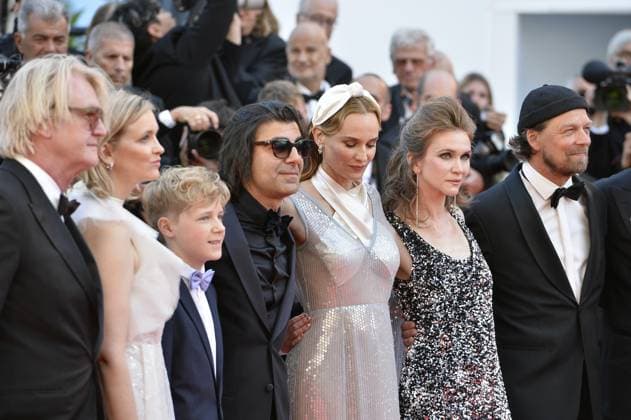 Fatih Akin, Diane Kruger and Lisa Hagmeister at the DOSSIER 137 premiere in Cannes on 15 05 2025