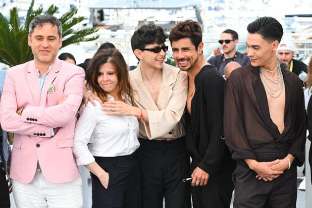 Cannes, 78th Cannes Film Festival 2025 - day 4 - Photocall of the film La Misteriosa Mirada Del Flamenco Cannes, 78th Cannes Film Festival 2025 - day 4 - Photocall of the film La Misteriosa Mirada Del Flamenco . In the photo Pedro Munoz, Diego Céspedes, Matías Catalán, Cannes France  Copyright: xIPA ABACAx