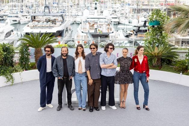 78. Internationalen Filmfestspiele von Cannes 2025 Cannes, Frankreich - 16.5.2024: William Lebghil, Vincent Macaigne, Alma Jodorowsky, FÃ lix de Givry, Ugo Bienvenu, Natalie Portman und Sophie Mas während des Photocall Arco während der 78. Internationalen Filmfestspiele von Cannes. Die 78. Internationalen Filmfestspiele von Cannes finden vom 13. bis 24. Mai 2025 statt. Provence-Alpes-Cote d Azur