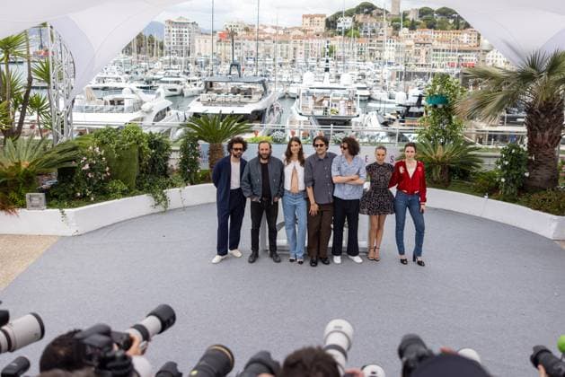 78. Internationalen Filmfestspiele von Cannes 2025 Cannes, Frankreich - 16.5.2024: William Lebghil, Vincent Macaigne, Alma Jodorowsky, FÃ lix de Givry, Ugo Bienvenu, Natalie Portman und Sophie Mas während des Photocall Arco während der 78. Internationalen Filmfestspiele von Cannes. Die 78. Internationalen Filmfestspiele von Cannes finden vom 13. bis 24. Mai 2025 statt. Provence-Alpes-Cote d Azur
