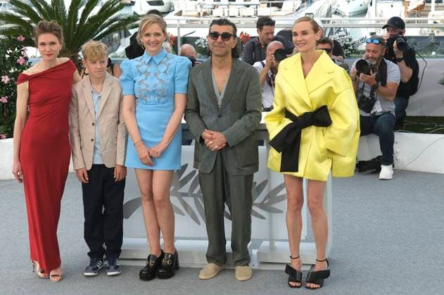 Lisa Hagmeister, Jasper Ole Billerbeck, Laura Tonke, Fatih Akin and Diane Kruger at the photocall for the feature film Amrum at the Festival de Cannes 2025 78 Cannes International Film Festival at the Palais des Festivals Cannes, 16 05 2025 Foto:xD.xBedrosianx xFuturexImagex amrum_5509