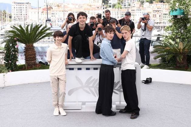 Cannes Dossier 137 Photocall JD Solan Machado-Graner, Come Peronnet, Mathilde Riu, Valentin Campagne posing at the Dossier 137 in Cannes, France on May 16, 2025, as part of the 78th Cannes Film Festival. Photo by Jerome Domine ABACAPRESS.COM Cannes France  Copyright: xDominexJerome ABACAx
