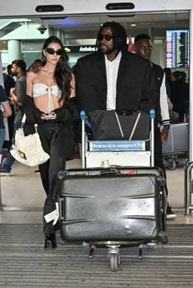Cannes Damso At Nice Airport JR Damso, Milla Lapidus arriving at Nice airport ahead 78th Cannes Film Festival in Nice, France on May, 16, 2025. Photo by Julien Reynaud APS-Medias ABACAPRESS.COM Nice France  Copyright: xReynaudxJulien APS-Medias ABACAx
