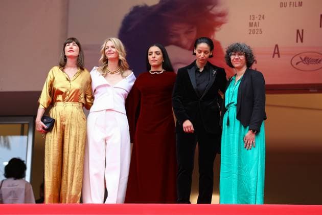 May 16, 2025, Cannes, Cote D azur, France: JULIE BILLY, HAFSIA HERZI and NADIA MELLITI on the red carpet for the La Petite Derniere Premiere screening at the 78th Annual Cannes Film Festival at Palais des Festivals in Cannes, France Cannes France - ZUMAc179 20250516_zep_c179_208 Copyright: xMickaelxChavetx