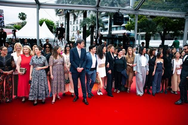 78eme Festival International du Film de Cannes Montée des marches du film La Petit Dernière 78th International Cannes Film Festival Red Carpet of La Petit Dernière movie Collectif 50 50 444384 2025 05 16 Cannes France Gayet, Julie Bergé, Aurore  Copyright: xIvankaxVoisinx xStarfacex STAR_444384_001