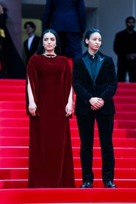78eme Festival International du Film de Cannes Montée des marches du film La Petit Dernière 78th International Cannes Film Festival Red Carpet of La Petit Dernière movie 444384 2025 05 16 Cannes France Melliti, Nadia Herzi, Hafsia  Copyright: xIvankaxVoisinx xStarfacex STAR_444384_018