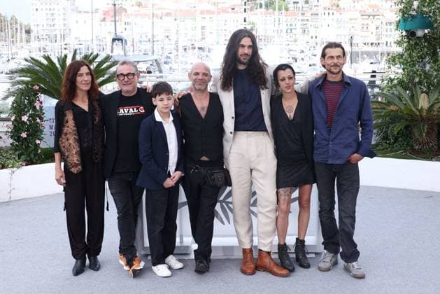 Cannes Sirat Photocall JD Stefania Gadda, Sergi Lopez, Bruno Nunez, Richard Bellamy, Oliver Laxe, Jade Oukid and Tonin Janvier posing at the Sirat in Cannes, France on May 16, 2025, as part of the 78th Cannes Film Festival. Photo by Jerome Domine ABACAPRESS.COM Cannes France  Copyright: xDominexJerome ABACAx