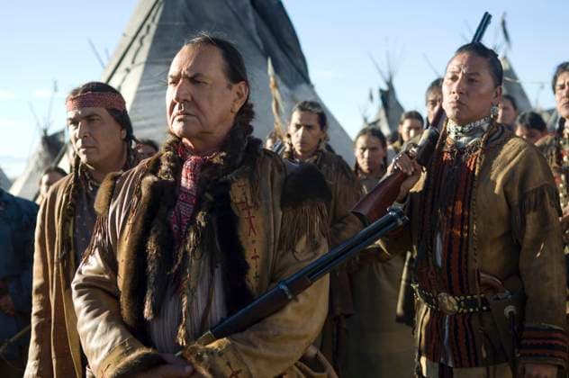 Bury My Heart at Wounded Knee - filmstill ERIC CSHWEIG, AUGUST SCHELLENBERG & NATHAN CHASING HORSE in Bury My Heart at Wounded Knee Copyright: xSuppliedxbyxCapitalxPicturesx