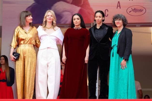 Cannes - La Petite Derniere Screening Julie Billy, Hafsia Herzi and Nadia Melliti attend the La Petite Derniére red carpet at the 78th annual Cannes Film Festival at Palais des Festivals on May 16, 2025 in Cannes, France. Photo by Shootpix ABACAPRESS.COM Cannes France  Copyright: xShootpix ABACAx