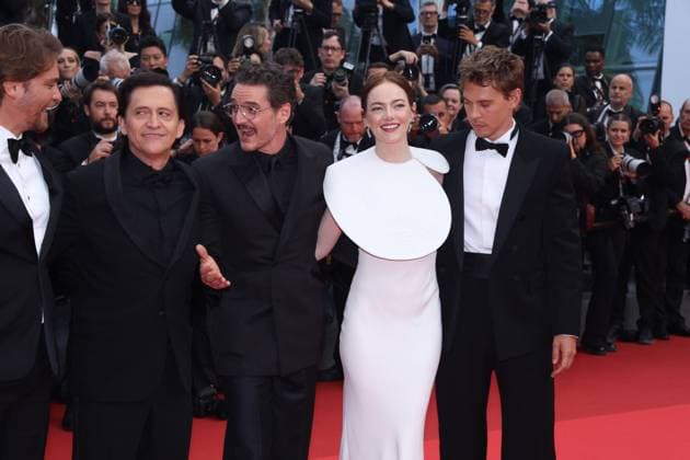 Cannes - Eddington Screening Clifton Collins, Pedro Pascal, Emma Stone and Austin Butler attending the screening of Eddington by Ari Aster in Cannes, France on May 16, 2025, as part of the 78th Cannes Film Festival. Photo by Jerome Domine ABACAPRESS.COM Cannes France  Copyright: xDominexJerome ABACAx