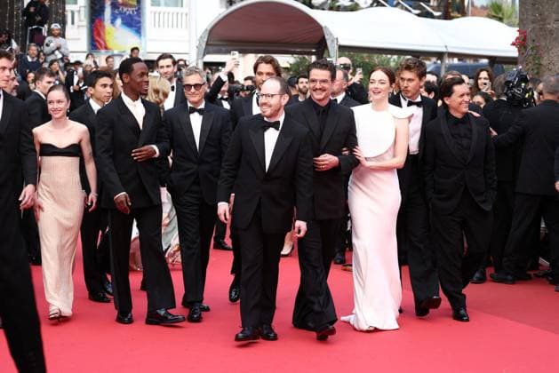 Cannes - Eddington Screening Micheal Ward, Joaquin Phoenix, Ari Aster, Pedro Pascal, Emma Stone, Austin Butler and Clifton Collins attending the screening of Eddington by Ari Aster in Cannes, France on May 16, 2025, as part of the 78th Cannes Film Festival. Photo by Jerome Domine ABACAPRESS.COM Cannes France  Copyright: xDominexJerome ABACAx