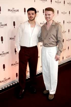 Andrew Spanndy and Max Balegde at the Magnum Cannes Beach Party as part of the Festival de Cannes 2025 78 Cannes International Film Festival at Magnum Beach Palais StÃ phanie Cannes, 15 05 2025 Foto:xD.xBedrosianx xFuturexImagex magnum_5512