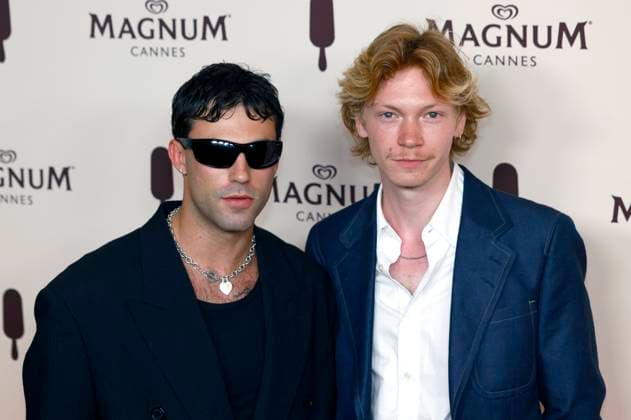 Aaron Altaras and Filip Schnack at the Magnum Cannes Beach Party as part of the Festival de Cannes 2025 78 Cannes International Film Festival at Magnum Beach Palais StÃ phanie Cannes, 15 05 2025 Foto:xD.xBedrosianx xFuturexImagex magnum_5518