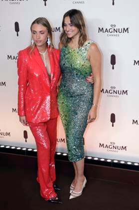 Saona Rapetto and Charlotte Sine at the Magnum Cannes Beach Party as part of the Festival de Cannes 2025 78 Cannes International Film Festival at the Magnum Beach Palais StÃ phanie Cannes, 15 05 2025 Foto:xD.xBedrosianx xFuturexImagex magnum_5540