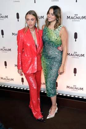 Saona Rapetto and Charlotte Sine at the Magnum Cannes Beach Party as part of the Festival de Cannes 2025 78 Cannes International Film Festival at the Magnum Beach Palais StÃ phanie Cannes, 15 05 2025 Foto:xD.xBedrosianx xFuturexImagex magnum_5541