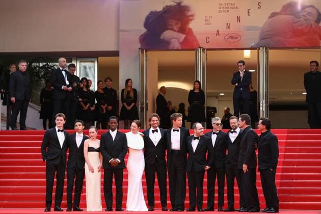 May 16, 2025, Cannes, Cote D azur, France: Cast and crew of whom EMMA STONE, PEDRO PASCAL, AUSTIN BUTLER and JOAQUIN PHOENIX on the red carpet for the Eddington Premiere screening at the 78th Annual Cannes Film Festival at Palais des Festivals in Cannes, France Cannes France - ZUMAc179 20250516_zep_c179_331 Copyright: xMickaelxChavetx