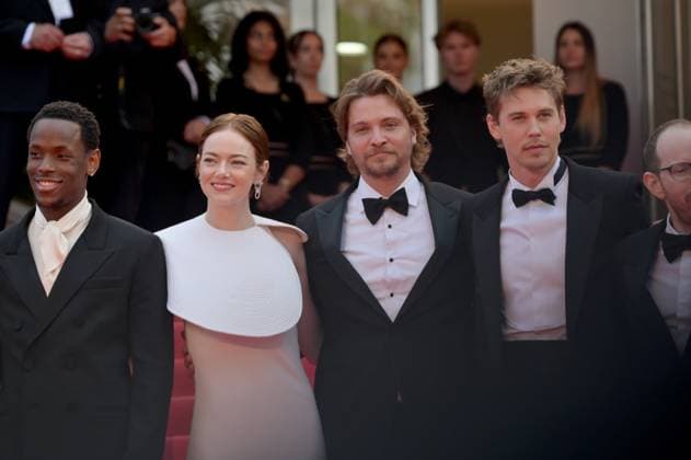 Eddington Premiere at 78th Festival de Cannes - Cannes, France CANNES, FRANCE. May 16, 2025: Micheal Ward, Emma Stone, Luke Grimes & Austin Butler at the premiere for Eddington at the 78th Festival de Cannes. Picture: Paul Smith Featureflash Cannes France  Copyright: xPaulxSmithx xFeatureflashx