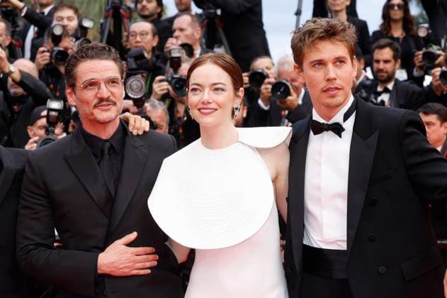 Pedro Pascal, Emma Stone and Austin Butler at the premiere of the feature film Eddington at the Festival de Cannes 2025 78 Cannes International Film Festival at the Palais des Festivals Cannes, 16 05 2025 Foto:xD.xBedrosianx xFuturexImagex eddington_5573