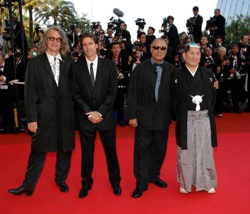 60th Cannes Film Festival WIM WENDERS, WALTER SALLES, ABBAS KIAROSTAMI & TAKESHI KITANO Chacun Son Cinema arrivals 60th International Cannes Film Festival Cannes, France May 2007 full length directors black suits ties glasses sunglasses hat striped trousers CAP PL Phil Loftus Cannes France Copyright: xPhilxLoftus CapitalxPicturesx