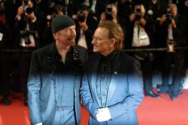 78. Internationalen Filmfestspiele von Cannes 2025 Cannes, Frankreich - 16.5.2024: The Edge und U2 Saenger Bono während des Bono: Stories Of Surrender Roten Teppichs während der 78. Internationalen Filmfestspiele von Cannes. Die 78. Internationalen Filmfestspiele von Cannes finden vom 13. bis 24. Mai 2025 statt. Provence-Alpes-Cote d Azur